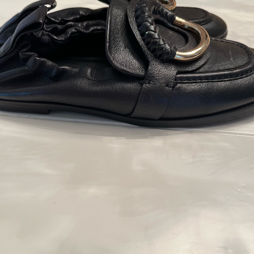 See By Chloe Black Flats with Gold Ring Detail - Picture 6 of 7
